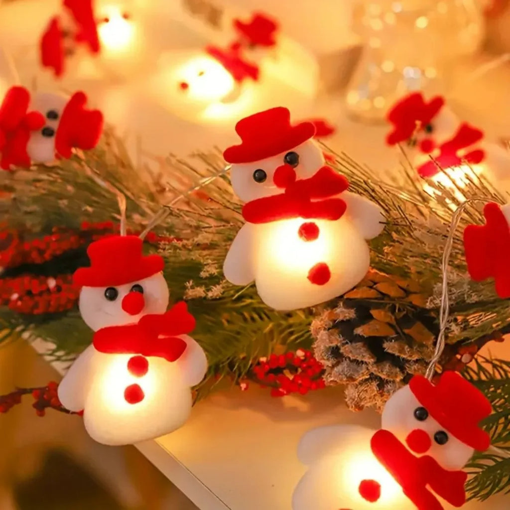 Plush Snowman String Lights Christmas Atmosphere Decorative Fairy Lights