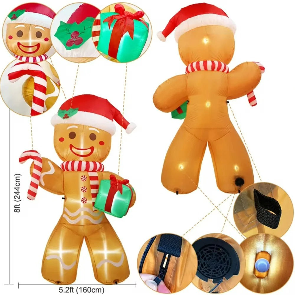 8FT Christmas Inflatable Gingerbread Man